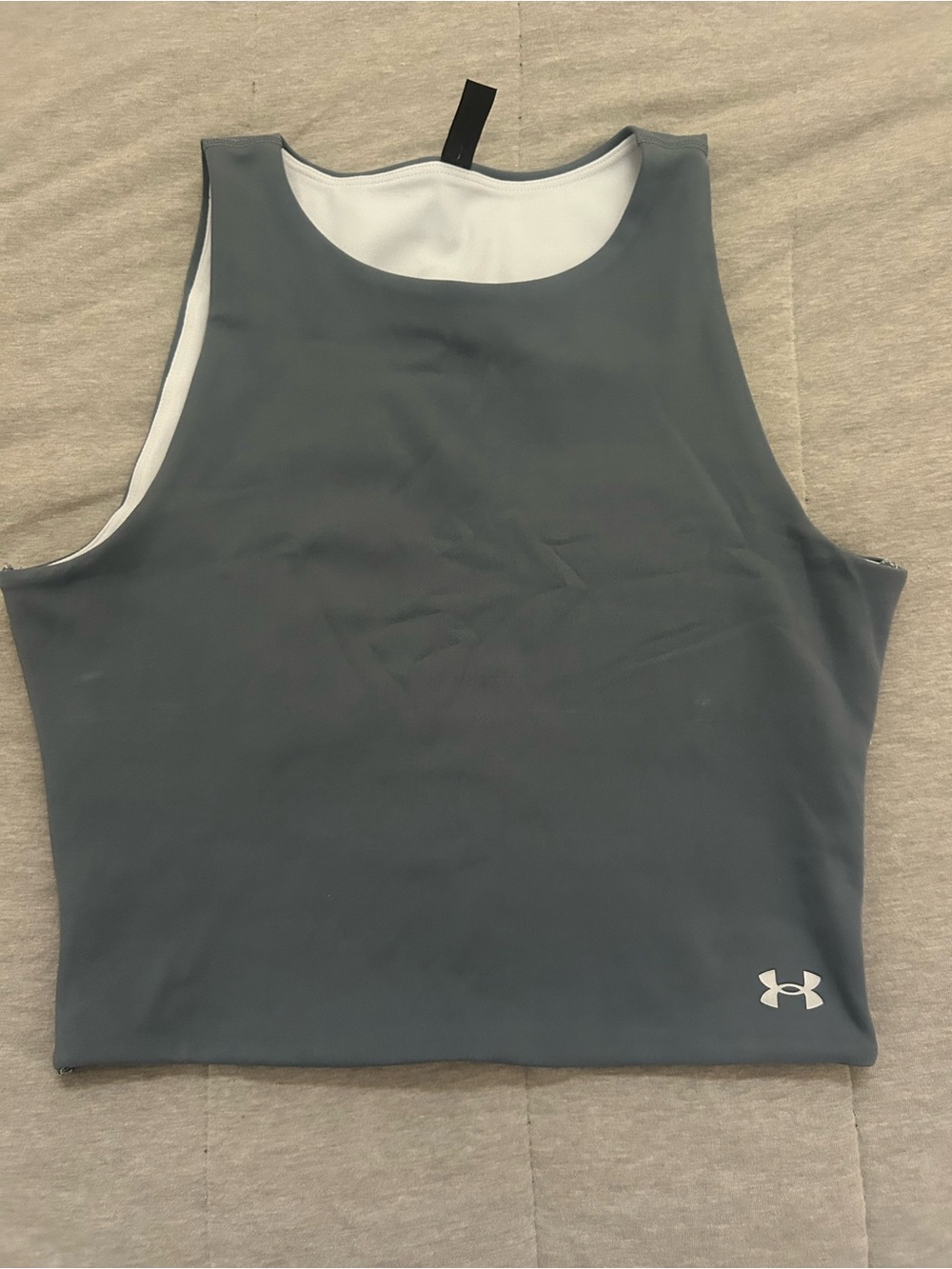 Under Armour Women's Slate Gray Athletic Tank Top with White Lining